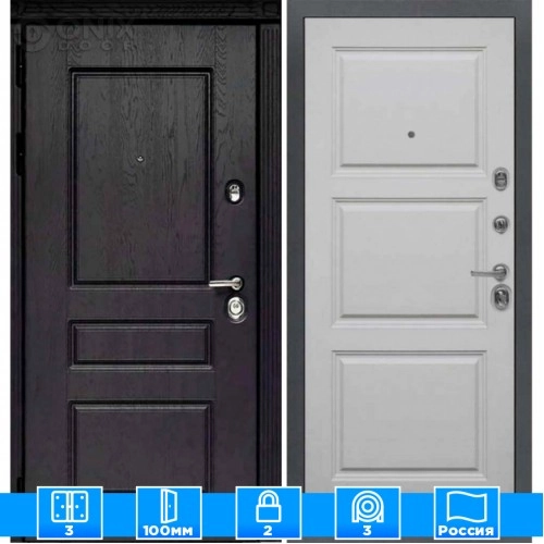 Входная дверь Мираж 121666 Серый/Черный