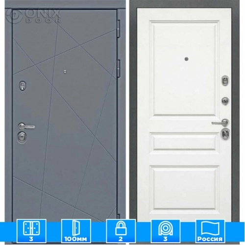 Входная дверь Мираж 121670 Белый/Серый