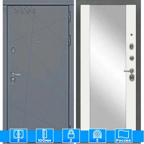 Входная дверь Мираж 121673 Белый/Серый