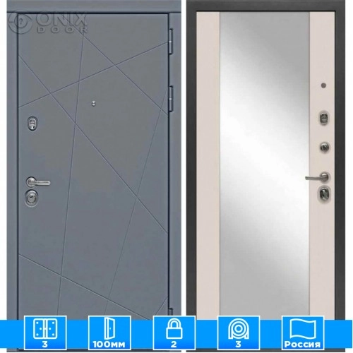 Входная дверь Мираж 121674 Светлый/Серый