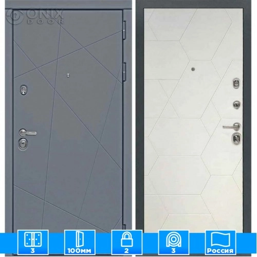 Входная дверь Мираж 121676 Белый/Серый