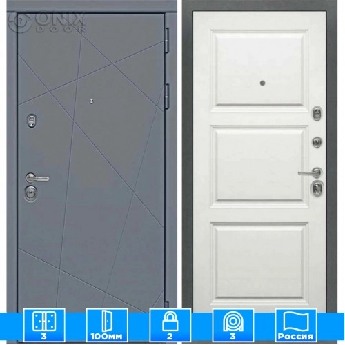 Входная дверь Мираж 121679 Белый/Серый