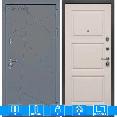 Входная дверь Мираж 121680 Светлый/Серый